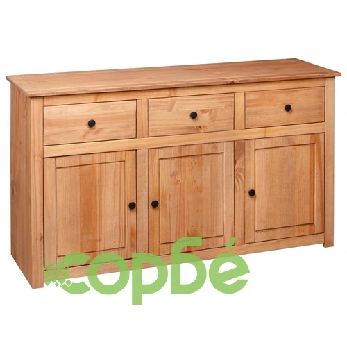 Сайдборд, 135x40x80 см, бор масив, стил Панама ➤ топ цена ➤ sorbe.bg