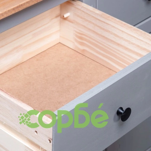 Сайдборд, сив, 135x40x80 см, бор масив, стил Панама ➤ топ цена ➤ sorbe.bg