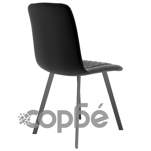Трапезни столове, 2 бр, черни, кадифе ➤ топ цена ➤ sorbe.bg