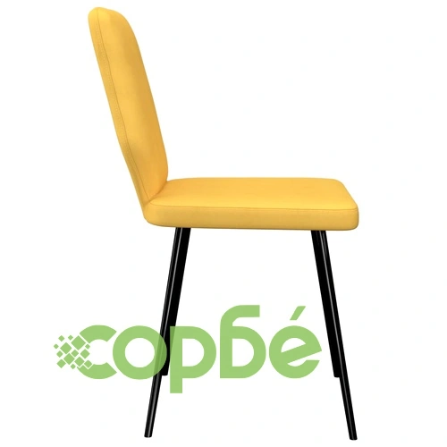 Трапезни столове, 4 бр, жълти, текстил  ➤ топ цена ➤ sorbe.bg