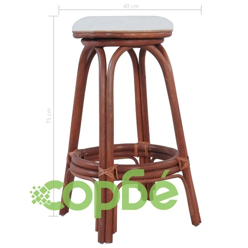 Бар табуретки, 2 бр, кафяви, ратан  ➤ топ цена ➤ sorbe.bg