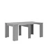 Разтегателна трапезна маса, силен гланц, сива, 175x90x75 см