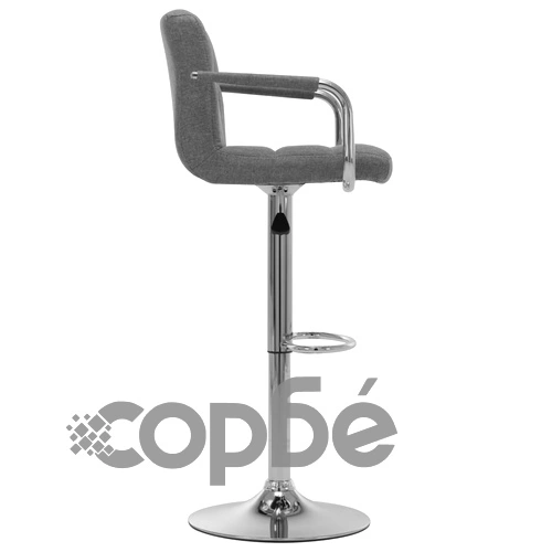 Бар столове, 2 бр, светлосиви, текстил ➤ топ цена ➤ sorbe.bg