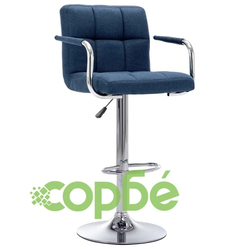 Бар столове, 2 бр, сини, текстил ➤ топ цена ➤ sorbe.bg