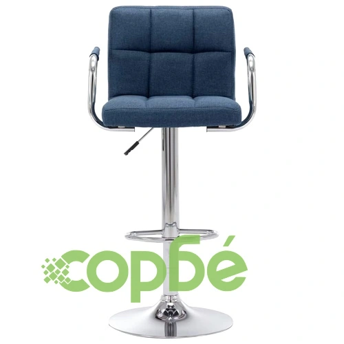 Бар столове, 2 бр, сини, текстил ➤ топ цена ➤ sorbe.bg