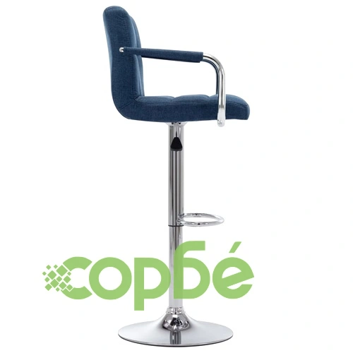 Бар столове, 2 бр, сини, текстил ➤ топ цена ➤ sorbe.bg