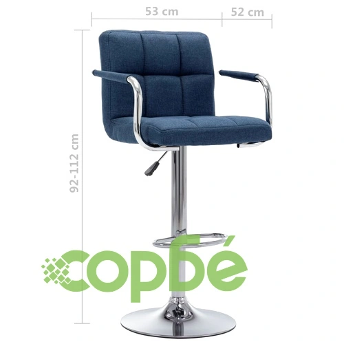Бар столове, 2 бр, сини, текстил ➤ топ цена ➤ sorbe.bg