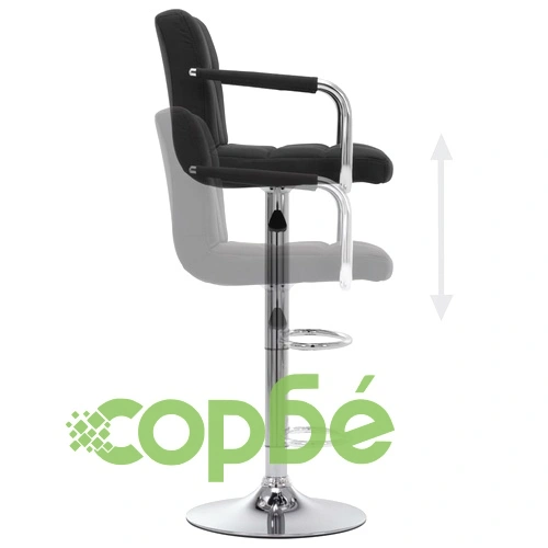 Бар столове, 2 бр, черни, текстил ➤ топ цена ➤ sorbe.bg