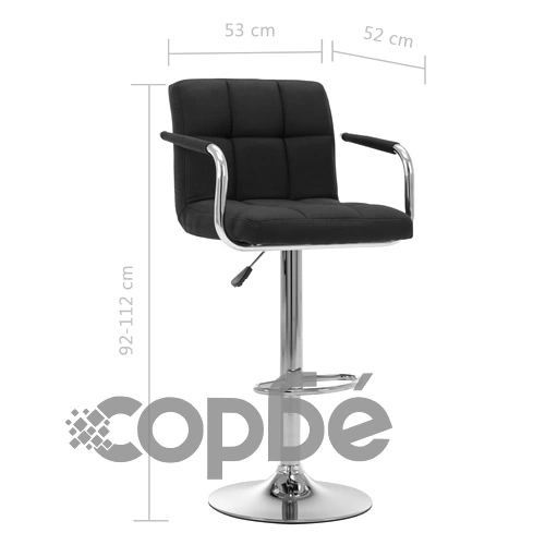 Бар столове, 2 бр, черни, текстил ➤ топ цена ➤ sorbe.bg