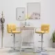 Бар столове, 2 бр, жълти, текстил