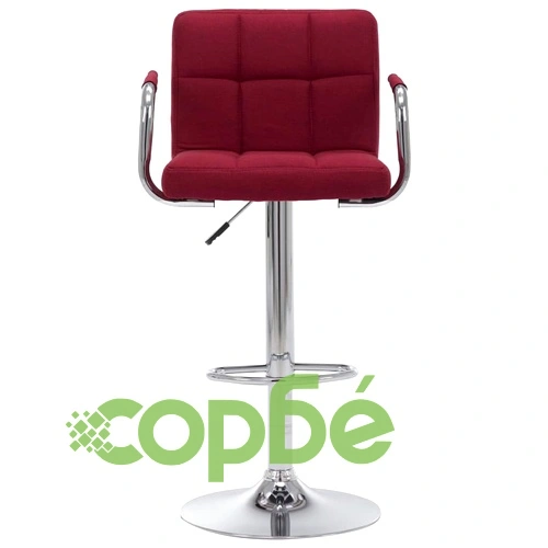 Бар столове, 2 бр, виненочервени, текстил ➤ топ цена ➤ sorbe.bg