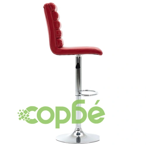 Бар стол, виненочервен, изкуствена кожа ➤ топ цена ➤ sorbe.bg