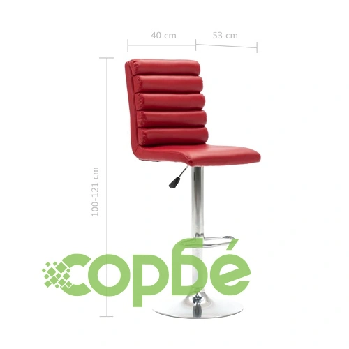 Бар стол, виненочервен, изкуствена кожа ➤ топ цена ➤ sorbe.bg