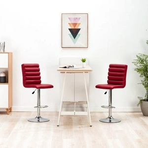 Бар стол, виненочервен, изкуствена кожа