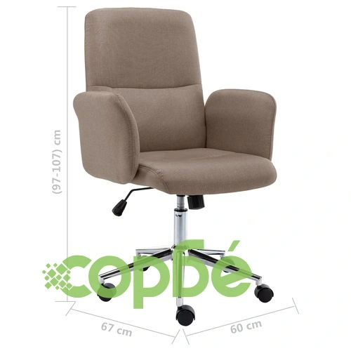 Офис стол, таупе, текстил ➤ топ цена ➤ sorbe.bg