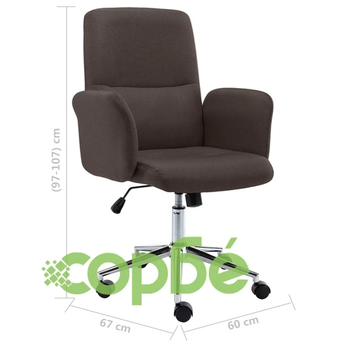 Офис стол, кафяв, текстил ➤ топ цена ➤ sorbe.bg