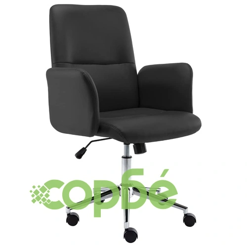 Офис стол, черен, изкуствена кожа ➤ топ цена ➤ sorbe.bg