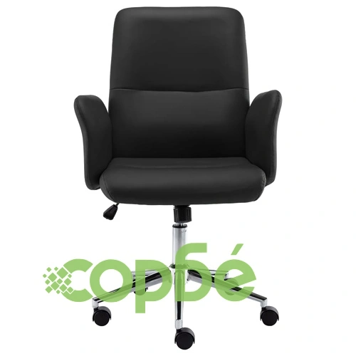 Офис стол, черен, изкуствена кожа ➤ топ цена ➤ sorbe.bg