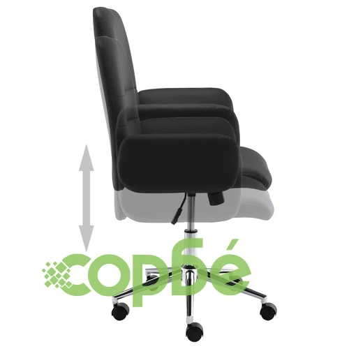 Офис стол, черен, изкуствена кожа ➤ топ цена ➤ sorbe.bg