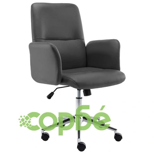 Офис стол, сив, изкуствена кожа ➤ топ цена ➤ sorbe.bg