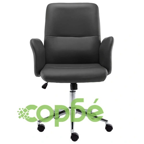 Офис стол, сив, изкуствена кожа ➤ топ цена ➤ sorbe.bg