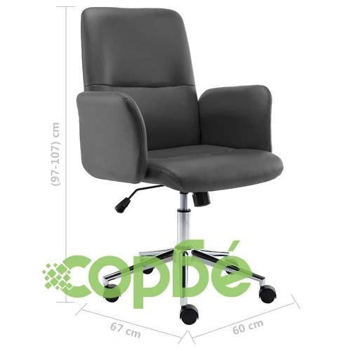 Офис стол, сив, изкуствена кожа ➤ топ цена ➤ sorbe.bg