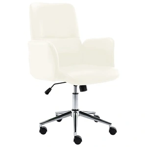 Офис стол, кремав, изкуствена кожа