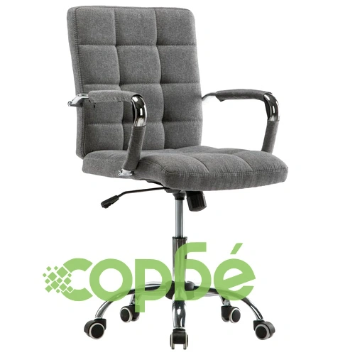 Офис стол, светлосив, текстил ➤ топ цена ➤ sorbe.bg