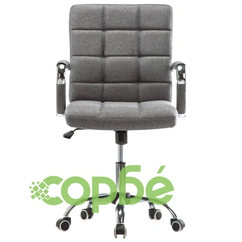 Офис стол, светлосив, текстил ➤ топ цена ➤ sorbe.bg