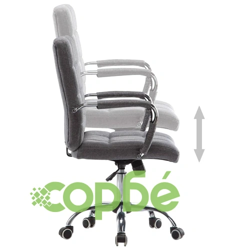 Офис стол, светлосив, текстил ➤ топ цена ➤ sorbe.bg