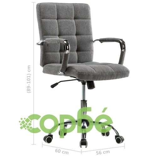 Офис стол, светлосив, текстил ➤ топ цена ➤ sorbe.bg