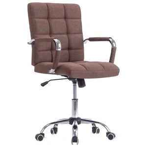 Офис стол, кафяв, текстил