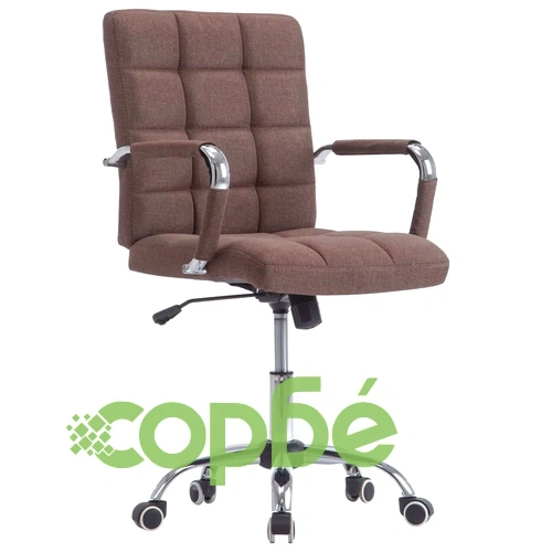 Офис стол, кафяв, текстил ➤ топ цена ➤ sorbe.bg