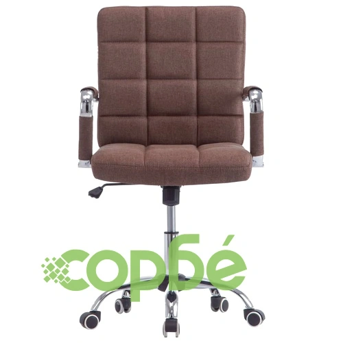 Офис стол, кафяв, текстил ➤ топ цена ➤ sorbe.bg