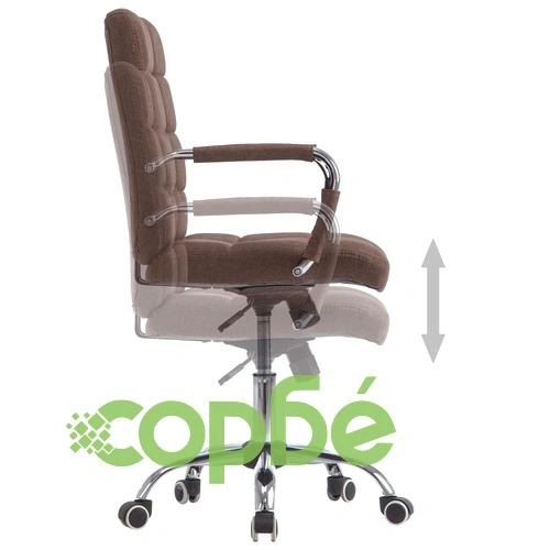 Офис стол, кафяв, текстил ➤ топ цена ➤ sorbe.bg