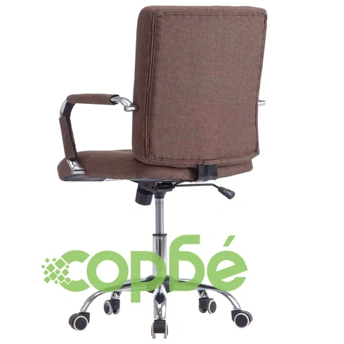 Офис стол, кафяв, текстил ➤ топ цена ➤ sorbe.bg