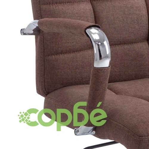 Офис стол, кафяв, текстил ➤ топ цена ➤ sorbe.bg