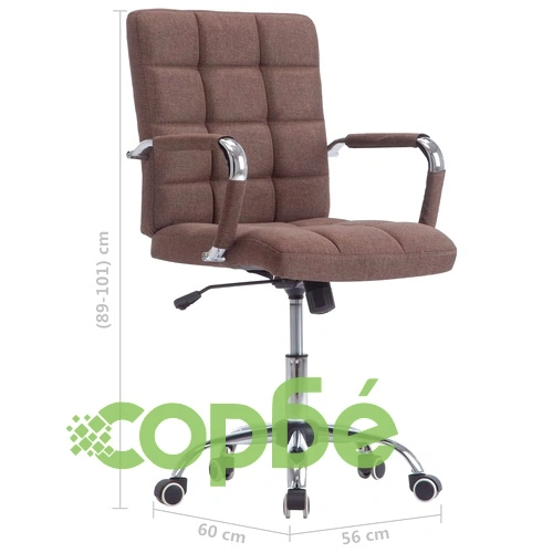 Офис стол, кафяв, текстил ➤ топ цена ➤ sorbe.bg