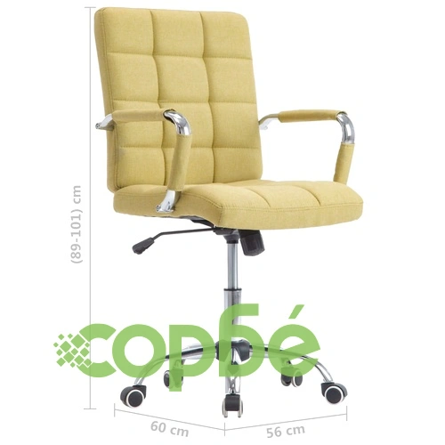 Офис стол, зелен, текстил ➤ топ цена ➤ sorbe.bg