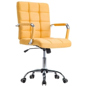 Офис стол, жълт, текстил 