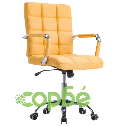 Офис стол, жълт, текстил  ➤ топ цена ➤ sorbe.bg