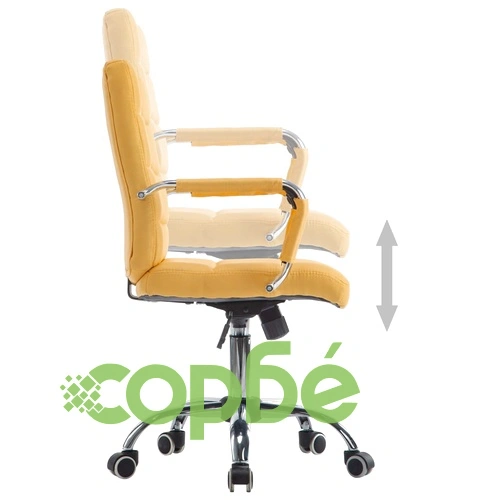 Офис стол, жълт, текстил  ➤ топ цена ➤ sorbe.bg