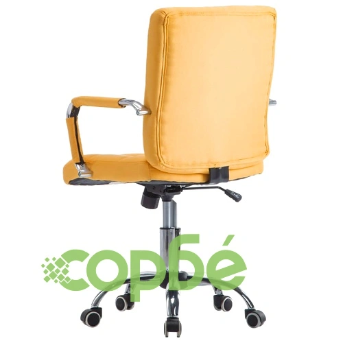 Офис стол, жълт, текстил  ➤ топ цена ➤ sorbe.bg