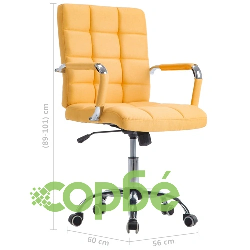 Офис стол, жълт, текстил  ➤ топ цена ➤ sorbe.bg