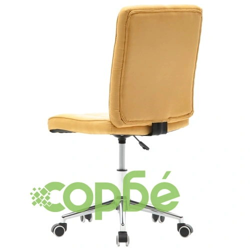 Трапезен стол, жълт, текстил ➤ топ цена ➤ sorbe.bg