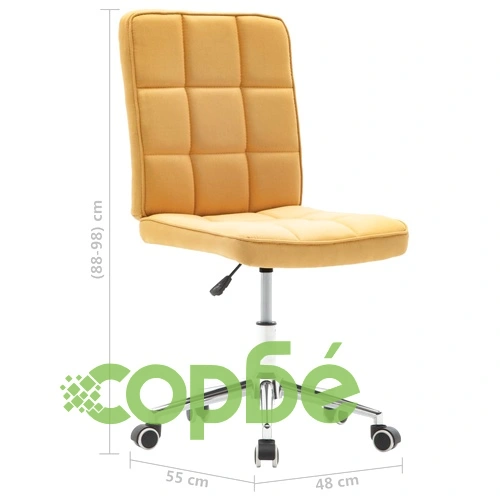 Трапезен стол, жълт, текстил ➤ топ цена ➤ sorbe.bg