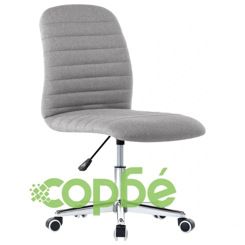 Въртящ се офис стол, светлосив, текстил ➤ топ цена ➤ sorbe.bg