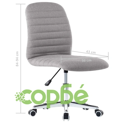 Въртящ се офис стол, светлосив, текстил ➤ топ цена ➤ sorbe.bg