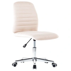 Въртящ се офис стол, кремав, текстил