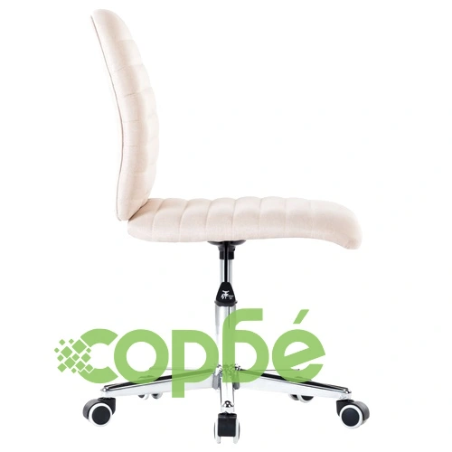Въртящ се офис стол, кремав, текстил ➤ топ цена ➤ sorbe.bg